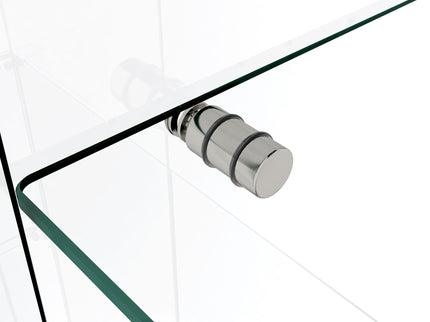 Modern Display Cabinet With LED Lights, Transparent Tempered Glass 2 Door Storage Case With 3 Shelves