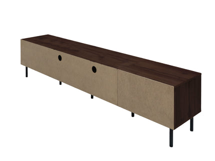 TV Stand For TVs Up To 85" With Closed Storage, Soft Closing Hinges, Living Room Entertainment Center - Walnut