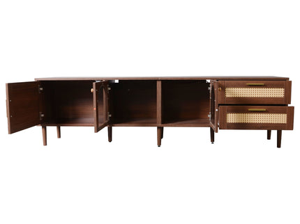 TV Stand With App-Controlled LED Lights, 2 Drawers & Door Storage