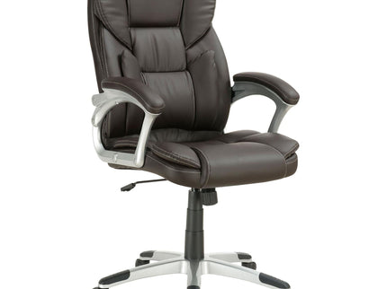 Swivel Office Chair With Armrests, Adjustable Height - Brown