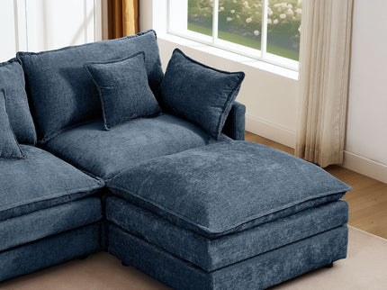 Modular L-Shaped Sectional Sofa With Movable Ottoman