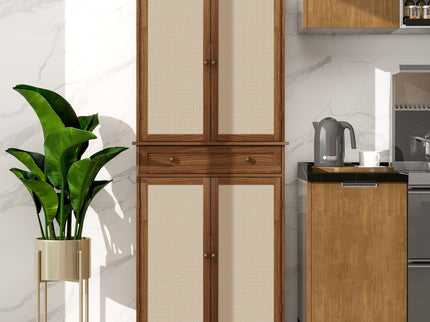 4 Door Storage Cabinet With 1 Drawer, With 4 Adjustable Inner Shelves