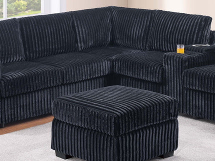 Contemporary L-Shaped Sectional Set With USB Console & Ottoman