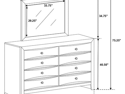 Palamino - 8 Drawer Dresser With Mirror - Black