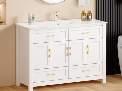 Bathroom Vanity With Sink Combo, 4 Soft Close Doors And 4 Drawers
