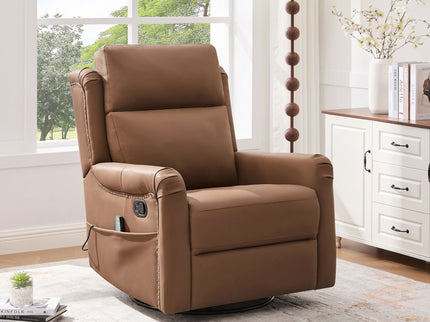 Manual Recliner Swivel Rocking Chair With 8 Point Massage And Heating