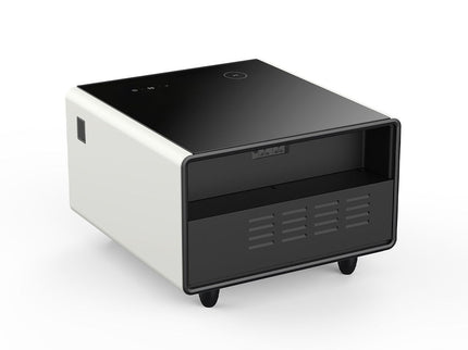 Modern Smart Side Table With Built-In Fridge, Wireless Charging, Temperature Control, Power Socket, USB Ports, Outlet Protection, Induction Light