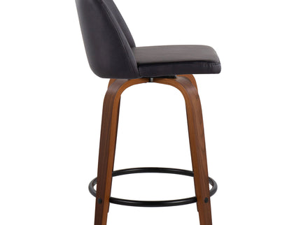 Toriano - Mid Century Modern, Fixed Height Counter Stool & Swivel And Round Footrest (Set of 2)