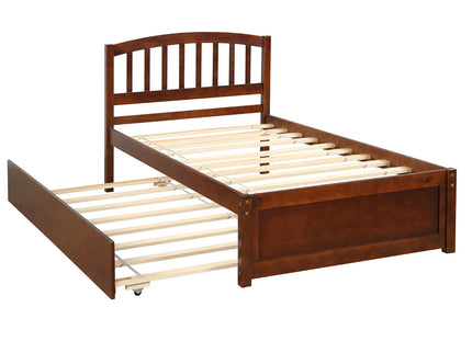 Platform Bed Wood Bed Frame With Trundle