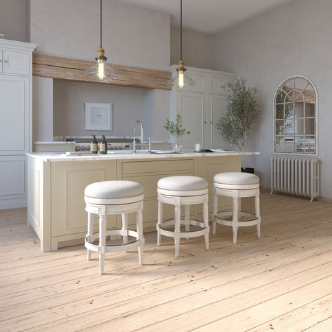 Rustic Elegance Backless Swivel Stool