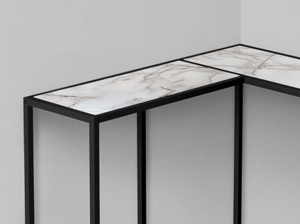 Corner Accent Console Table For Entryway, Unique L-Shaped Design