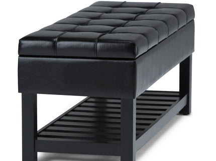 Saxon - Upholstered Transitional Storage Ottoman Bench