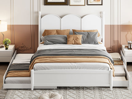 Platform Bed With With 2 Big Drawers And Trundle