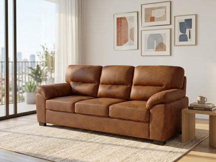 3 Seater Sofa With Padded Armrests And Triangular Leg