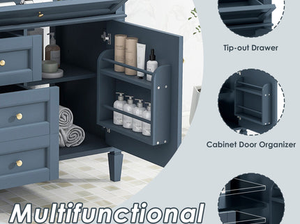 Bathroom Vanity With Top Sink, Storage Cabinet With 2 Drawers And Tip Out Drawer