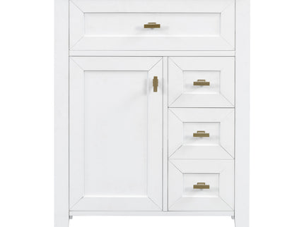 Bathroom Vanity With Sink, 3 Drawers & Cabinet With 2 Tier Door Storage Rack, Soft Close Doors & Drawers