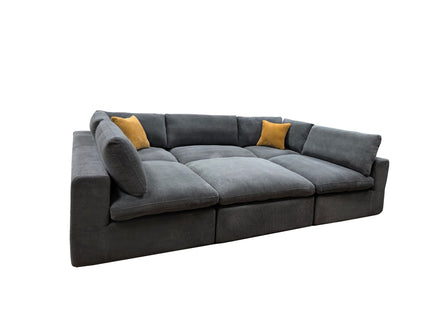 Custom Configuration Modular Sectional & Toss Pillows