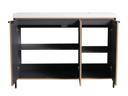 Modern Freestanding Bathroom Vanity With Resin Sink & Soft Close Cabinet Doors