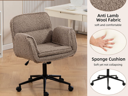 Criss Cross Swivel Desk Chair With Adjustable Armrests & Wheels For Home Office