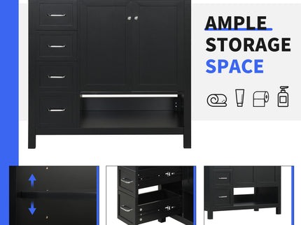 Modern Bathroom Vanity With Sink Top, 2 Doors And 2 Drawers