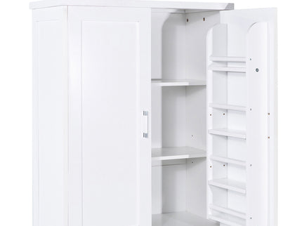 Tall Bathroom Storage Cabinet With 2 Doors And Drawers, Adjustable Shelf