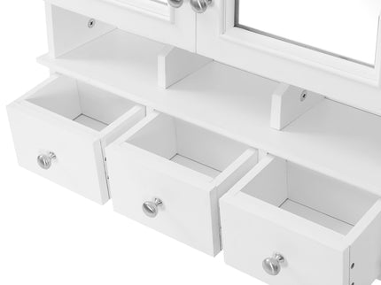 Modern Bathroom Mirror Cabinet With Drawers, Organizer Hooks, And High-Definition Mirrors