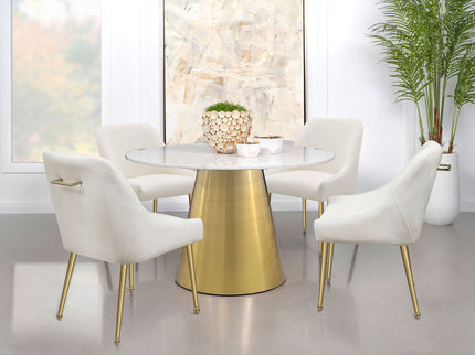 Earline - Round Dining Table - White Marble