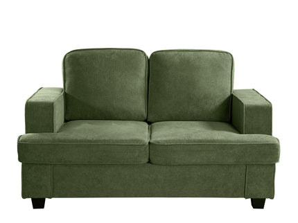 Modern Loveseat, Comfortable 2 Seater Couch With Deep Seating, Loose Back Cushions, Wide Arms