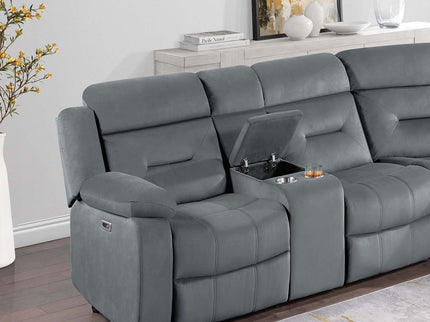 Power Reclining Sectional Set With Console Cup Holders
