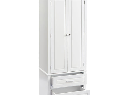 Tall Storage Cabinet With 2 Drawers For Bathroom