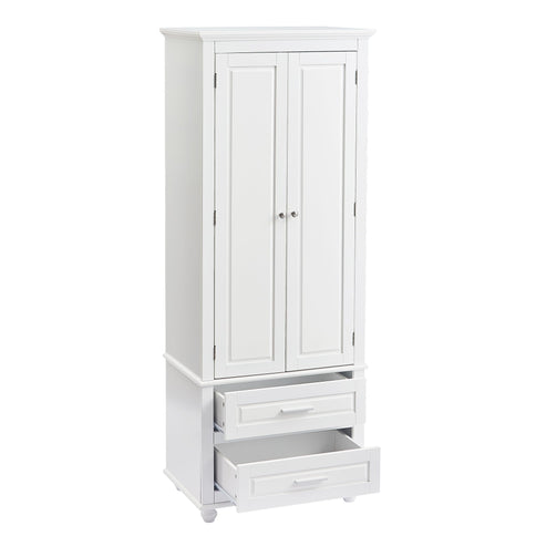 Tall Storage Cabinet With 2 Drawers For Bathroom