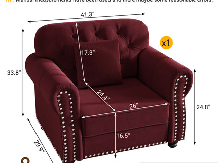 Upholstered Sofa With Nailhead Trim And Rolled Armrests