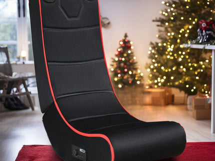 Foldable Gaming Chair With Onboard Speakers, Bluetooth Connection - Black / Red