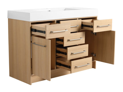 Freestanding Bathroom Vanity With Resin Sink, Soft-Closing Doors And Drawers