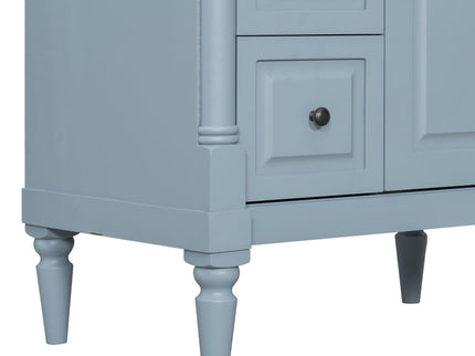 Modern Bathroom Vanity With Sink, Freestanding Cabinet With Flip Drawer & Adjustable Shelf