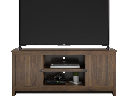 TV Stand For TVs Up To 65" With Open Shelves And Storage Cabinets - Walnut