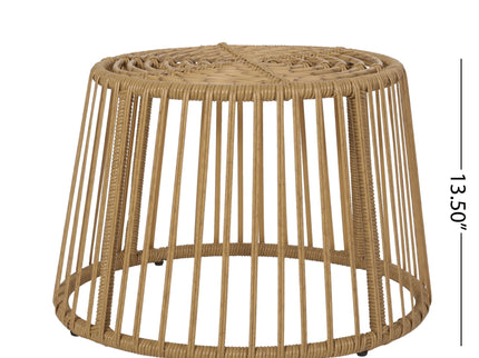 2 Piece Rattan Patio Set With Club Chair And Side Table - Beige / Light Brown