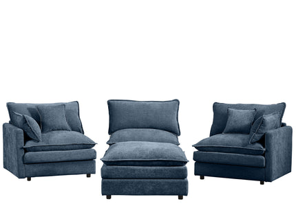 Modular L-Shaped Sectional Sofa With Movable Ottoman