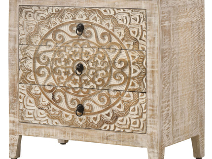Kenzie - 3 Drawer Mandala Cabinet - White