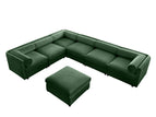 Dark Green / 2 Pc. 6 Seater Sectional, Ottoman