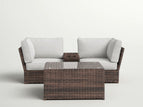 Beige / 2 Pc. 2 Seater Sofa, Table