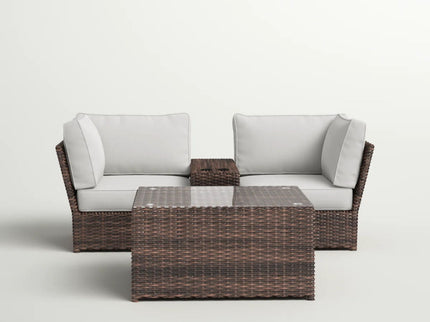 Comfortable Modern Patio Rattan Sectional Set With Cushions