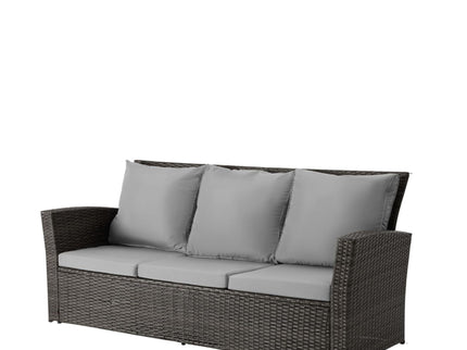 All-Weather Wicker 3 Seat Patio Sofa With Thick Cushions