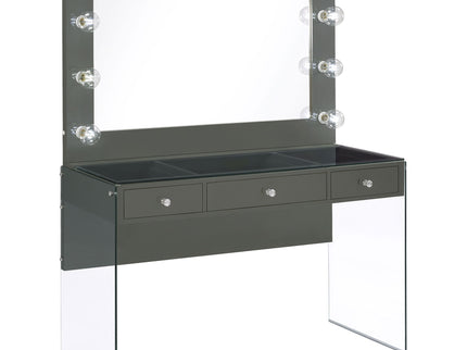 Katelyne - 3 Drawer Vanity Set With Mirror - Gray