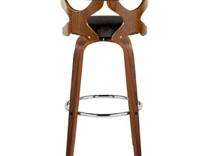 Gardenia - Mid Century Modern Fixed Height Barstool With Swivel With Round Footrest (Set of 2)