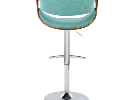 Curvo - Mid Century Modern Adjustable Barstool With Swivel With Rounded T Footrest (Set of 2)