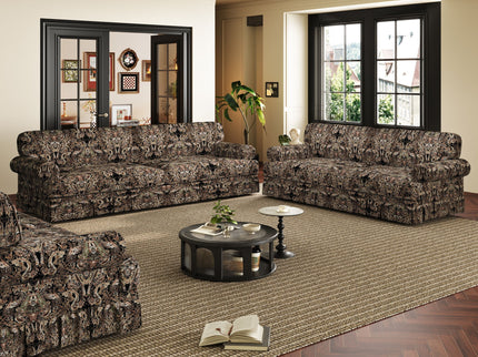 Luxuriously Comfortable Cloud Couch With Elegant Rolled Arms & Pleated Skirt Design