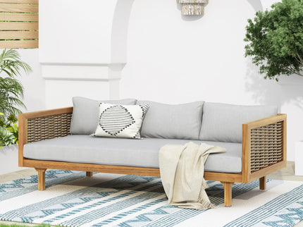 Claremont - 3 Seater Daybed Teak Acacia Wood Water Resistant Cushions