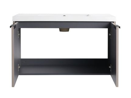 Contemporary Wall Mounted Bathroom Vanity With Resin Double Sink