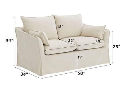 Shane - Loveseat With 2 Pillows - Beige